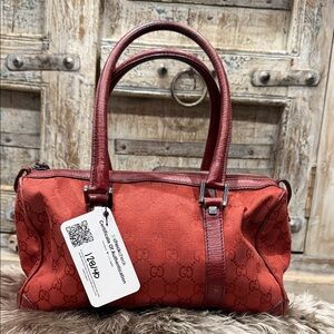 Gucci Brick Red Satchel Bag with Certificate of Authenticity